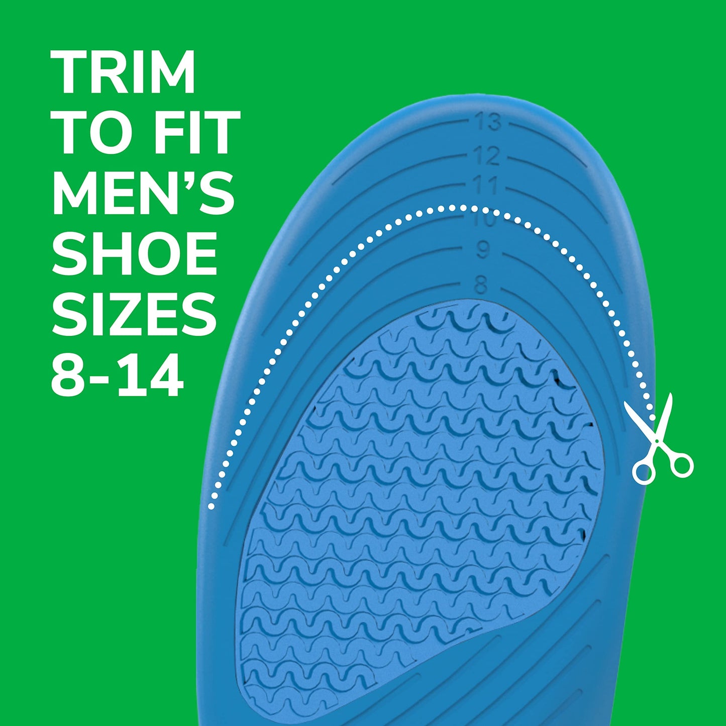 All Sport & Fitness Insoles for Men Shoe Sizes 8-14, 1 Pair