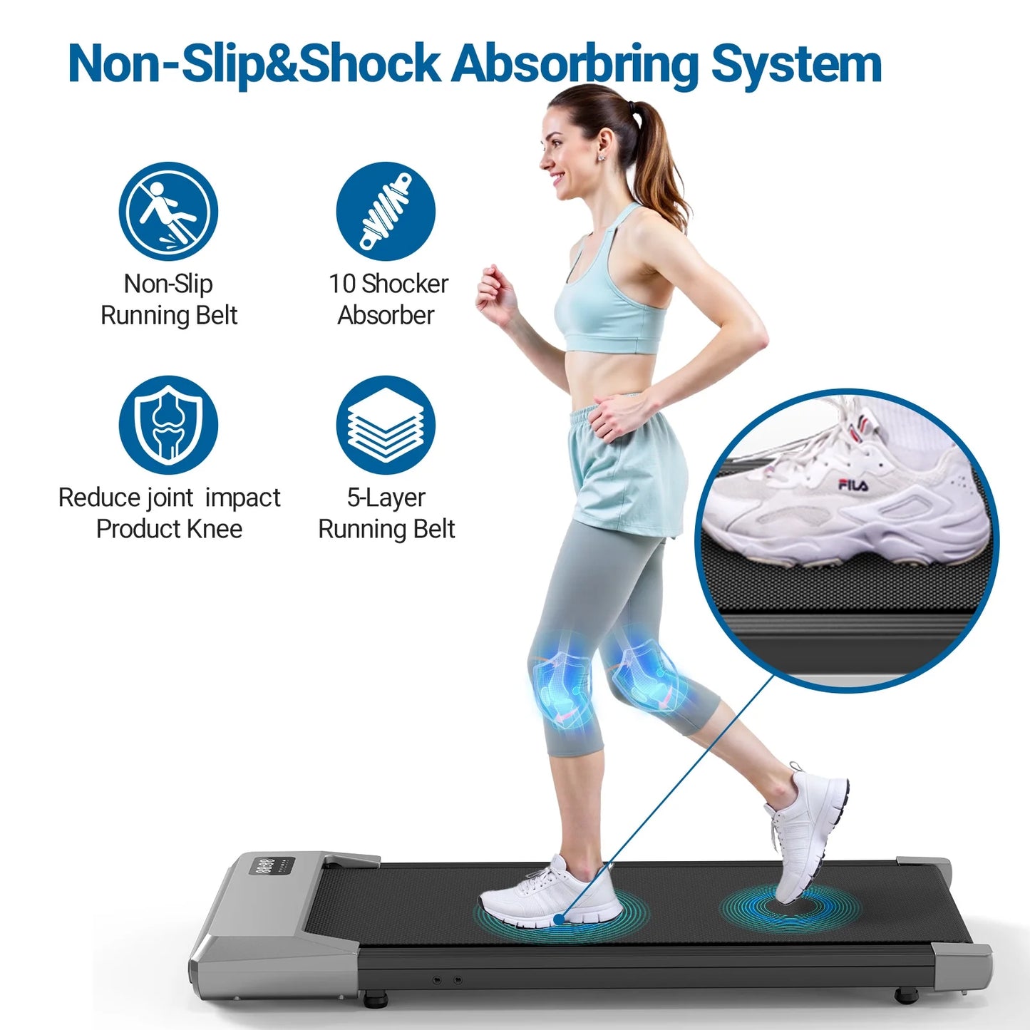 Walking Pad, under Desk Treadmill, 3 in 1 Portable Treadmill with Remote Control LED Display, 2.5 HP Quiet Walking Jogging Machine for Office Home Use, 250 Lbs Capacity