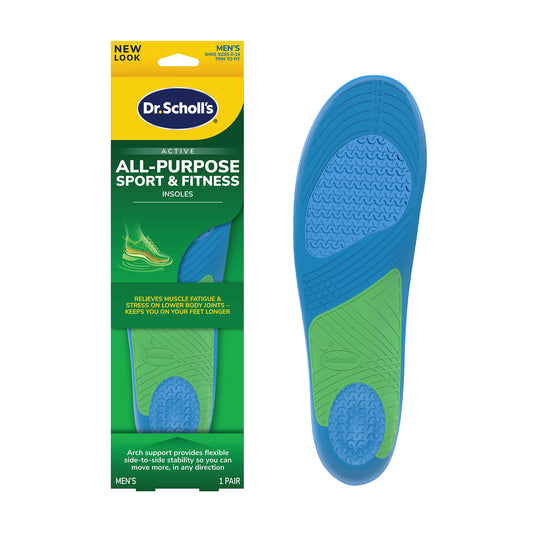 All Sport & Fitness Insoles for Men Shoe Sizes 8-14, 1 Pair