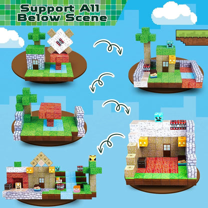 150PCS Magnetic Blocks - Magnetic Building Blocks, Magnet Cubes Toys Stacking, Build Forest World Set, STEM Montessori Sensory Toys for Kids Boys Girls Ages 3-5 6-8 Easter Birthday Gifts